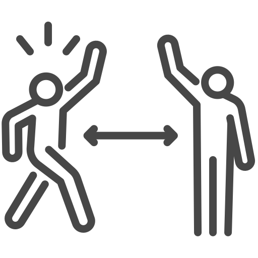 Coronavirus, greeting, social distancing, space icon